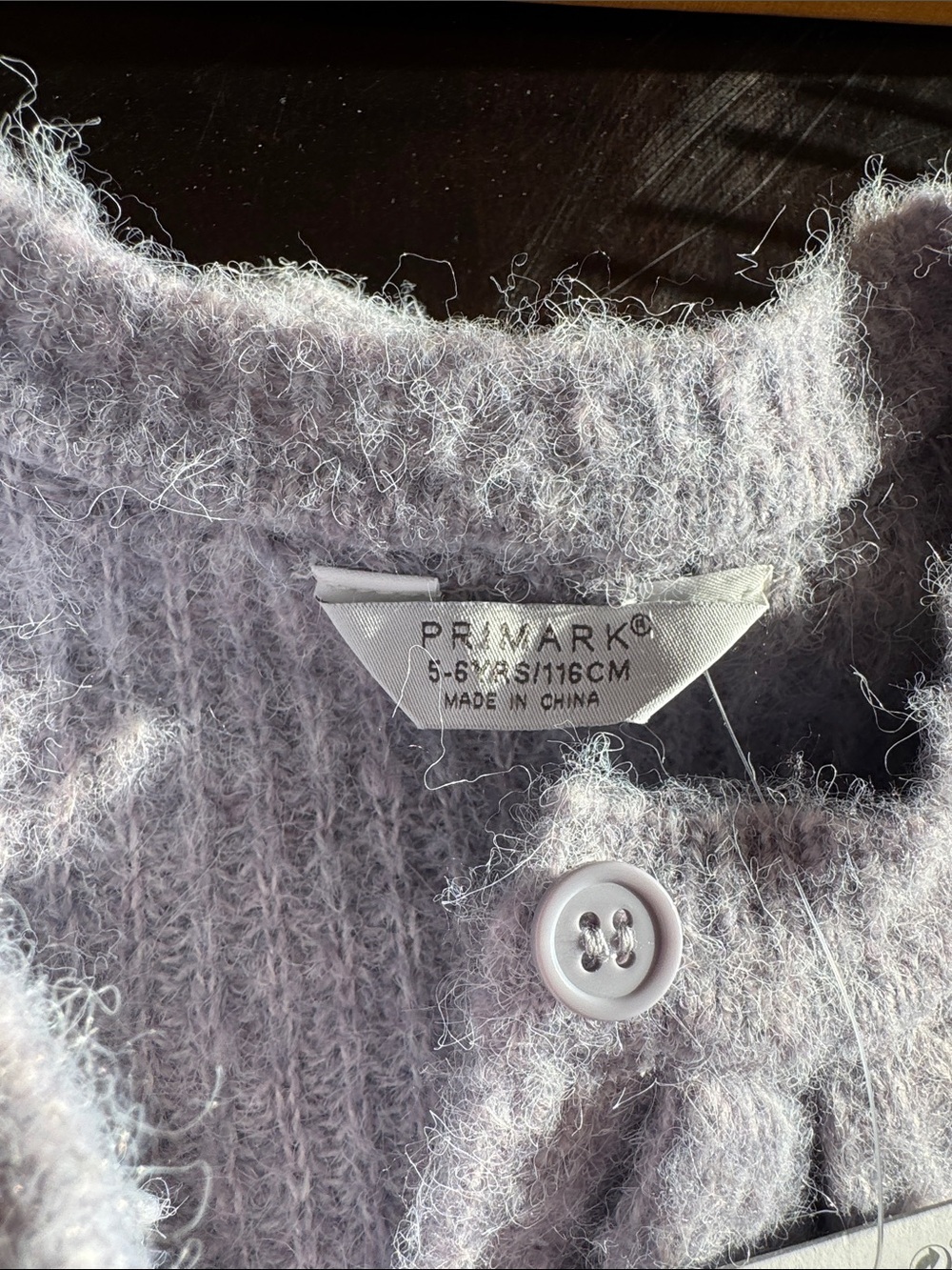 Primark Pale Gray Ruffle Collar Ribbed Cardigan - Picture 3 of 4